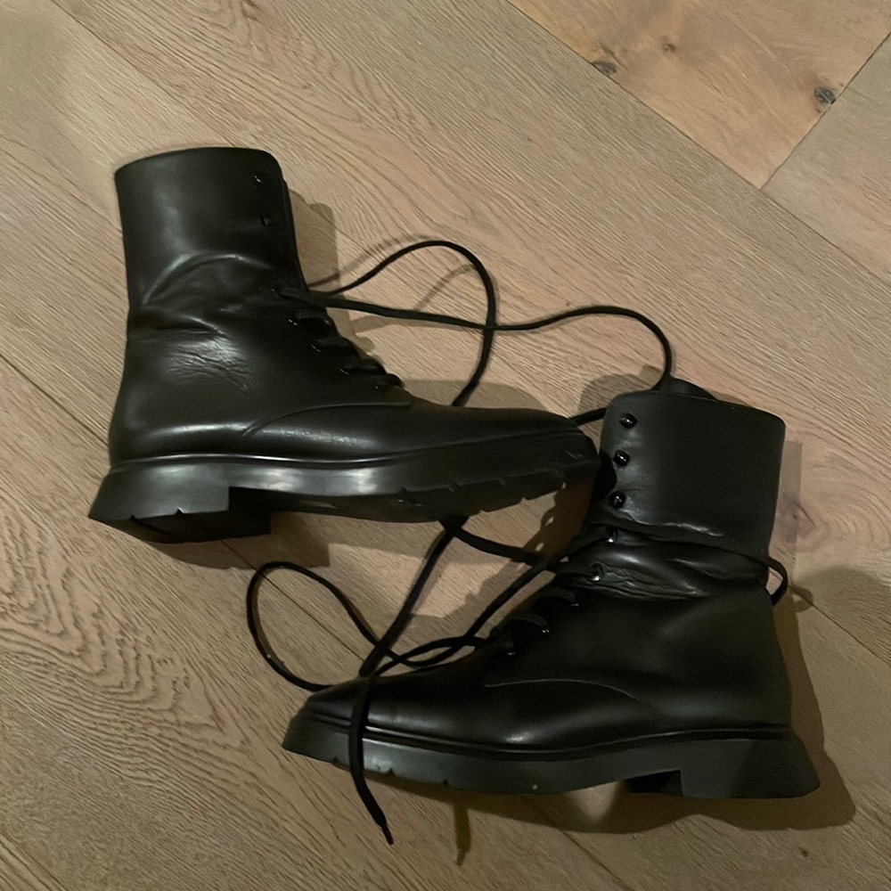 Stuart weitzman leather combat boots
